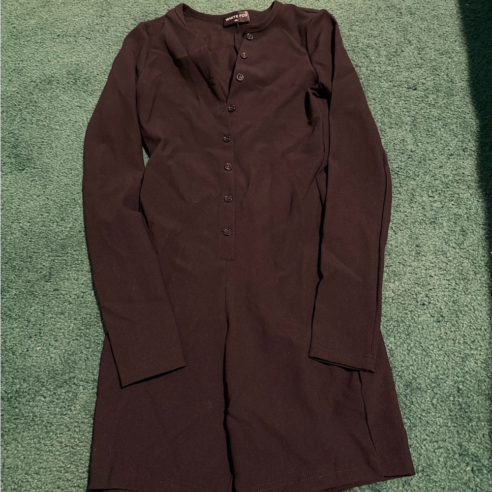 NEW whitefox black rubbed long sleeve playsuit romper - Picture 8 of 8